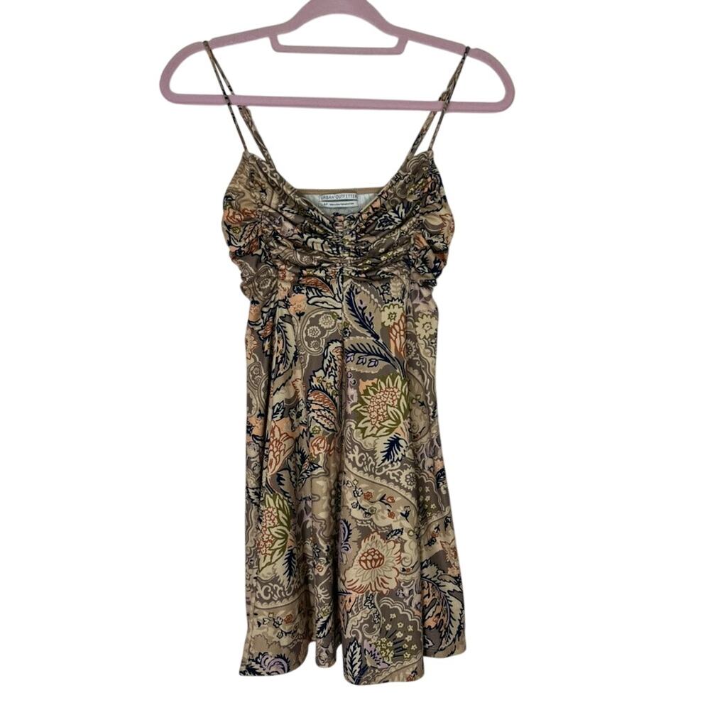 Urban Outfitters Dasha Taupe Blue Floral Paisley Sleevelss Mini Dress Size S